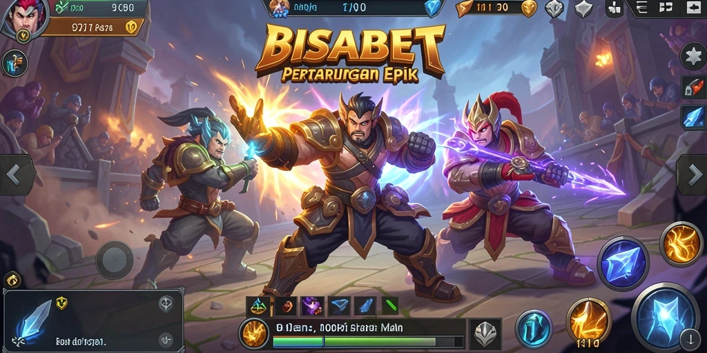 Screenshot menunjukkan aksi seru dalam pertempuran MOBA.
