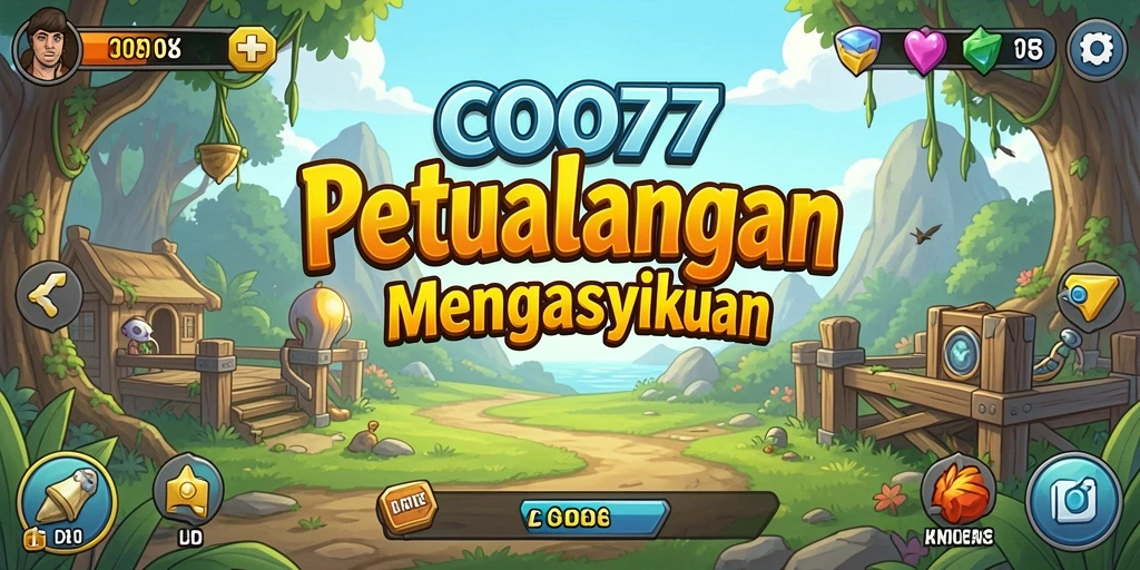 Tampilan gameplay dari COO77 yang penuh warna dan karakter menarik.