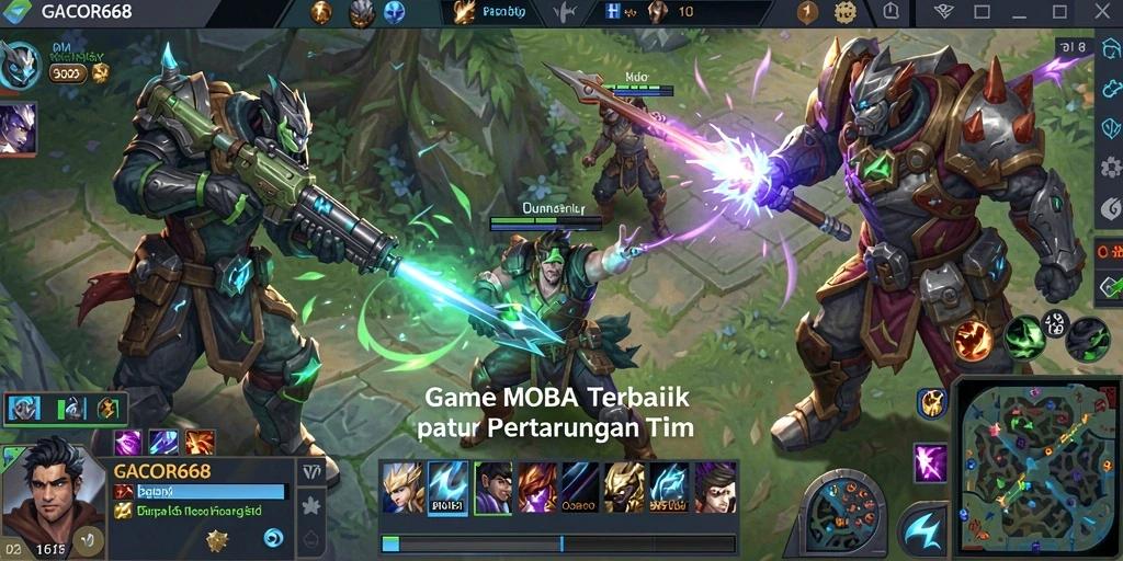 Screenshot gameplay GACOR668 menampilkan pertempuran seru antar tim.