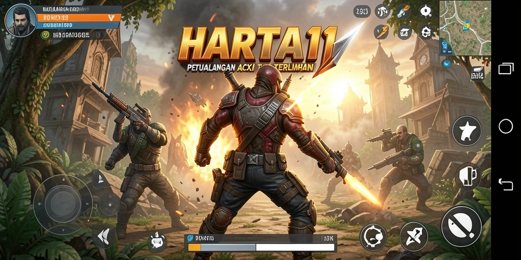 Tampilan aksi seru dari HARTA11 yang menampilkan pertarungan mendebarkan.