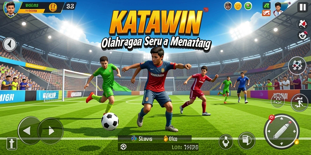 Screenshot KATAWIN menampilkan gameplay olahraga yang seru dan realistis.