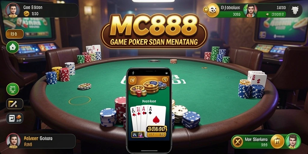 Tampilan gameplay Poker di MC888 yang mendebarkan dan interaktif.