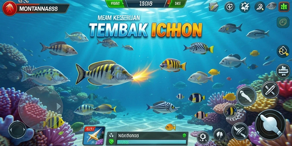 Tampilan gameplay seru saat menembak ikan di MONTANA88.