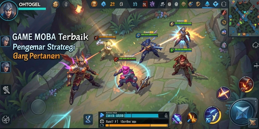 Tampilan gameplay seru OHTOGEL di arena pertempuran.