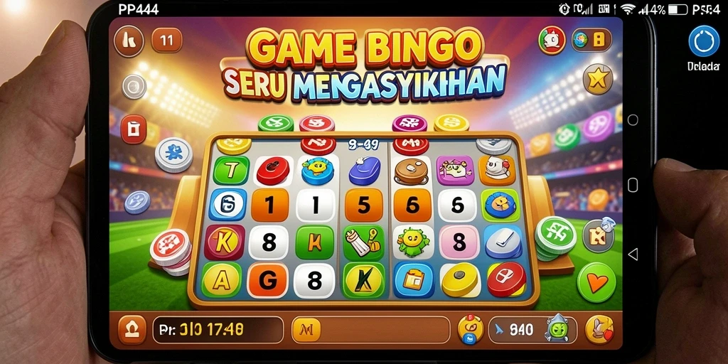 Screenshot utama PP444 menampilkan gameplay Bingo yang seru dan interaktif.