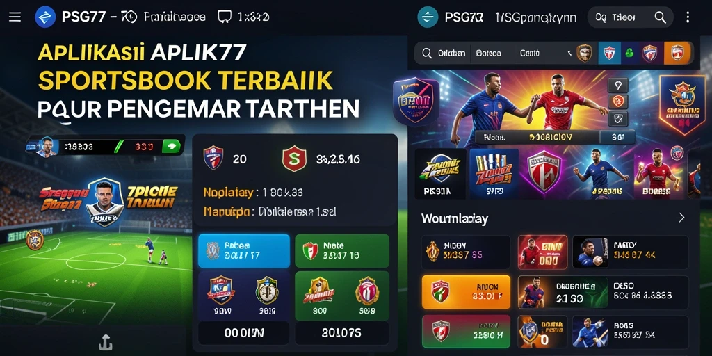 Antarmuka menarik PSG77 dengan berbagai pilihan taruhan olahraga.