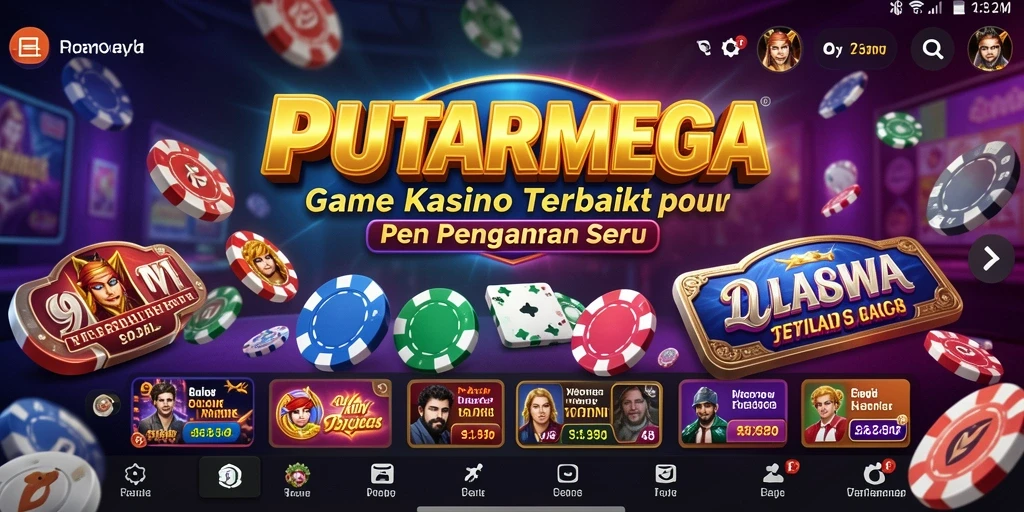 Screenshot utama PUTARMEGA menampilkan gameplay Kasino yang menarik dan seru.