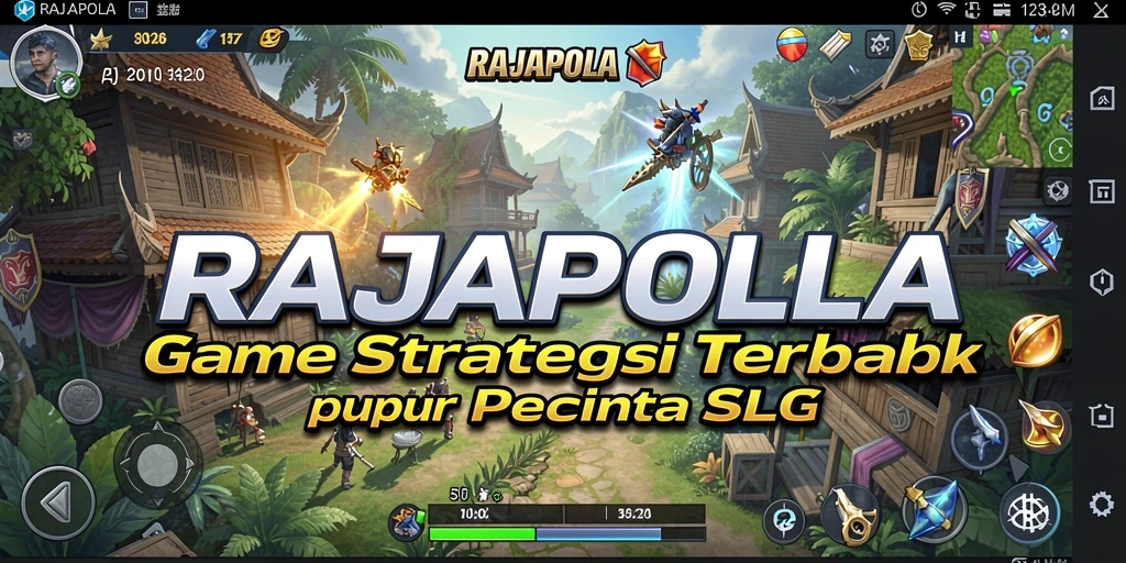 Screenshot gameplay RAJAPOLA menampilkan pertempuran strategis yang seru.