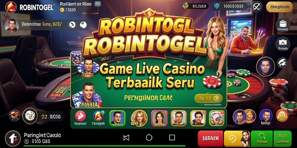 Tampilan mendebarkan dari permainan Live Casino di ROBINTOGEL.