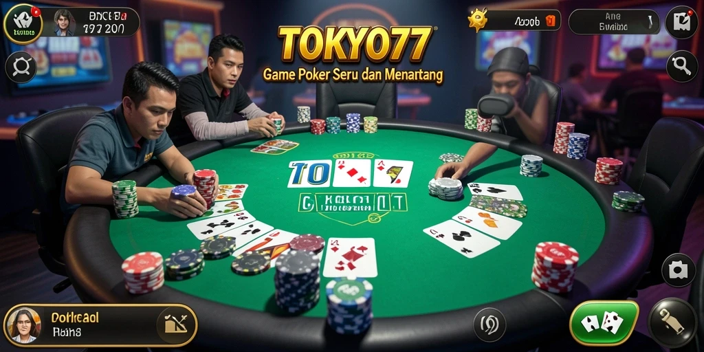 Screenshot gameplay seru di TOKYO77 saat bermain poker.