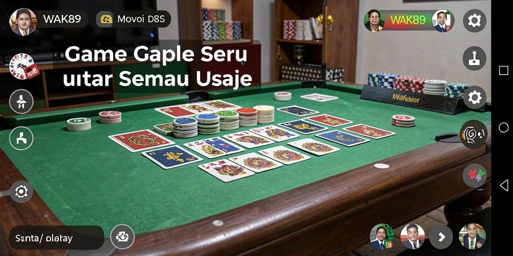 Tampilan seru gameplay Gaple di WAK89 yang mengasyikkan.