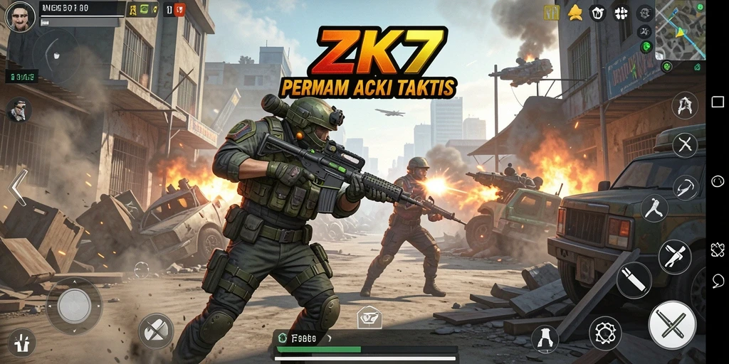 Gameplay seru dalam ZK7 dengan pertempuran taktis yang mendebarkan.